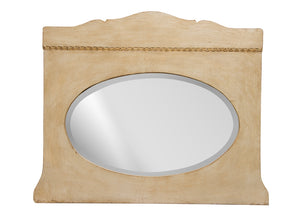 French Oval mirror in wooden frame